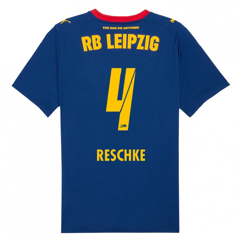 Danxen Kinderen Gianluca Reschke #4 Marineblauw Rood Uitshirt Uittenue 2025/26 T-Shirt