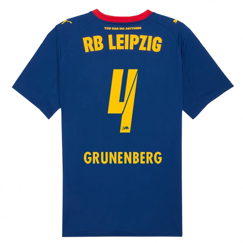 Danxen Kinderen Rucy Grunenberg #4 Marineblauw Rood Uitshirt Uittenue 2025/26 T-Shirt