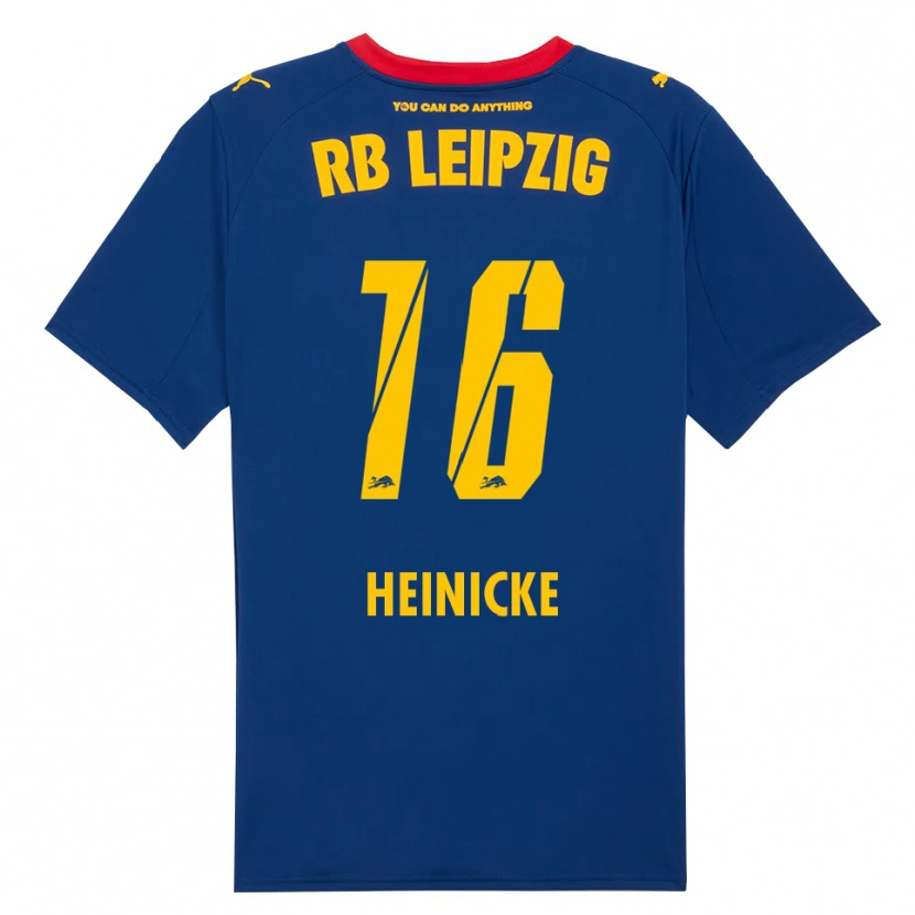 Danxen Kinderen Niklas Heinicke #16 Marineblauw Rood Uitshirt Uittenue 2025/26 T-Shirt