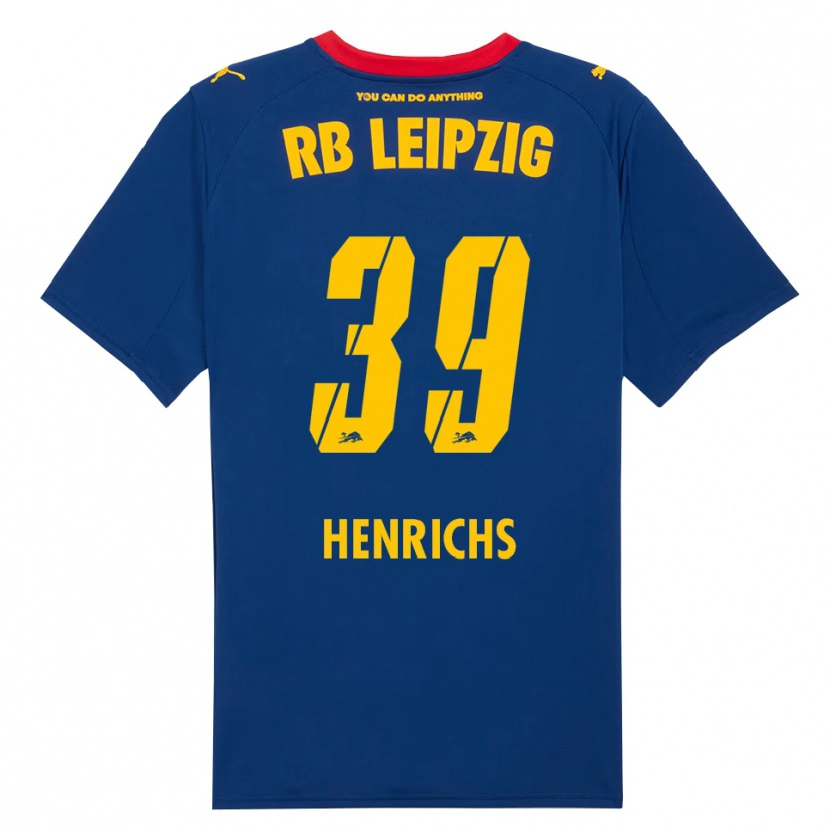 Danxen Kinderen Benjamin Henrichs #39 Marineblauw Rood Uitshirt Uittenue 2025/26 T-Shirt