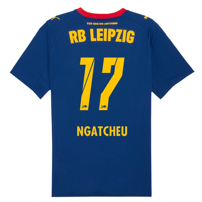Danxen Kinderen Yohan Ngatcheu #17 Marineblauw Rood Uitshirt Uittenue 2025/26 T-Shirt