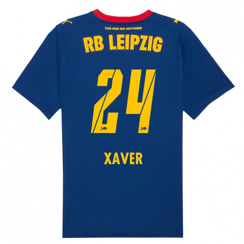Danxen Kinderen Xaver Schlager #24 Marineblauw Rood Uitshirt Uittenue 2025/26 T-Shirt