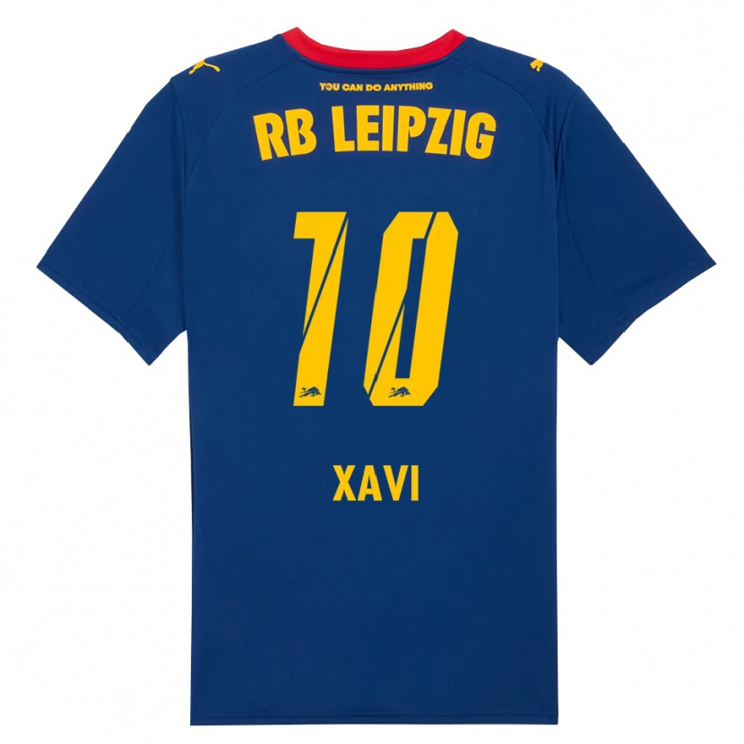 Danxen Kinderen Xavi Simons #10 Marineblauw Rood Uitshirt Uittenue 2025/26 T-Shirt