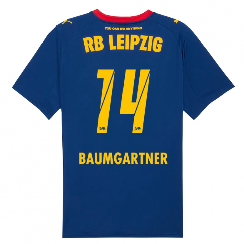 Danxen Kinderen Christoph Baumgartner #14 Marineblauw Rood Uitshirt Uittenue 2025/26 T-Shirt