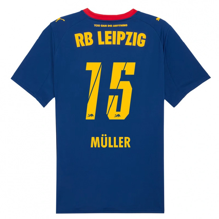 Danxen Kinderen Hannes Müller #15 Marineblauw Rood Uitshirt Uittenue 2025/26 T-Shirt