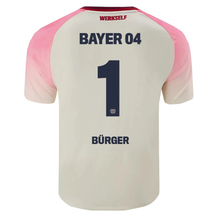 Danxen Kinderen Elias Bürger #1 Roze Gebroken Wit Uitshirt Uittenue 2025/26 T-Shirt