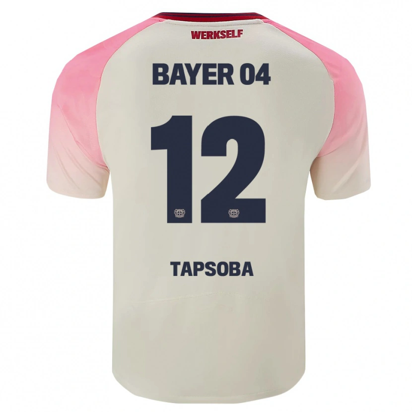 Danxen Kinderen Edmond Tapsoba #12 Roze Gebroken Wit Uitshirt Uittenue 2025/26 T-Shirt