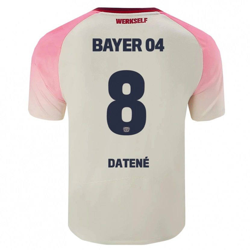 Danxen Kinderen Elia Datené #8 Roze Gebroken Wit Uitshirt Uittenue 2025/26 T-Shirt