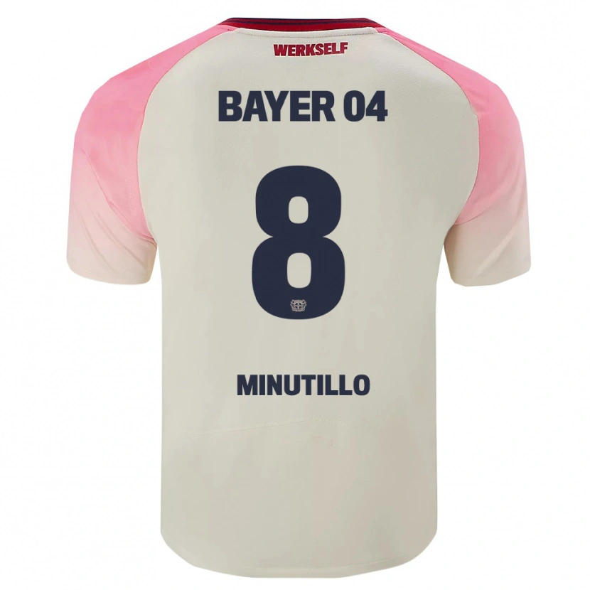 Danxen Kinderen Gabriel Minutillo #8 Roze Gebroken Wit Uitshirt Uittenue 2025/26 T-Shirt