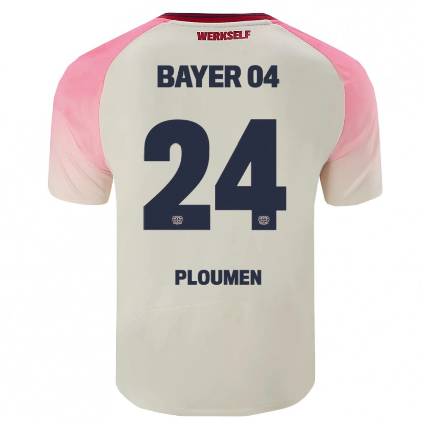 Danxen Kinderen Gilles Ploumen #24 Roze Gebroken Wit Uitshirt Uittenue 2025/26 T-Shirt