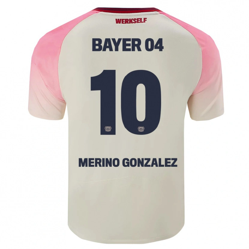 Danxen Kinderen Estrella Merino Gonzalez #10 Roze Gebroken Wit Uitshirt Uittenue 2025/26 T-Shirt
