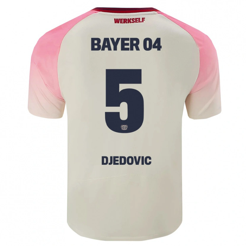 Danxen Kinderen Melis Djedovic #5 Roze Gebroken Wit Uitshirt Uittenue 2025/26 T-Shirt
