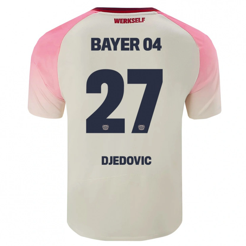 Danxen Kinderen Seldin Djedovic #27 Roze Gebroken Wit Uitshirt Uittenue 2025/26 T-Shirt