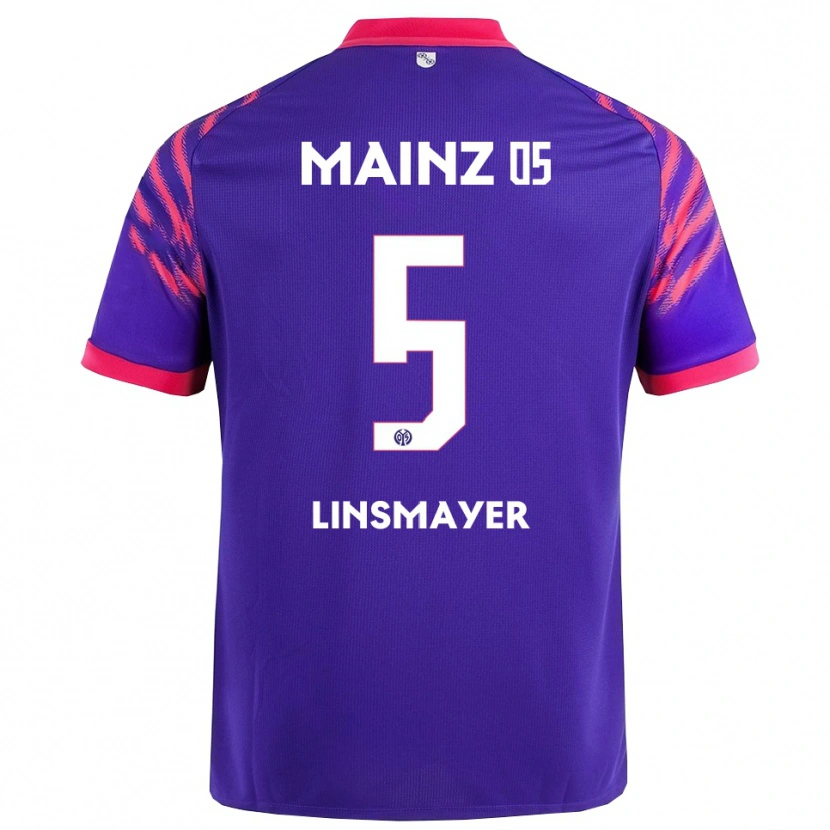 Danxen Kinderen Denis Linsmayer #5 Marineblauw Roze Uitshirt Uittenue 2025/26 T-Shirt