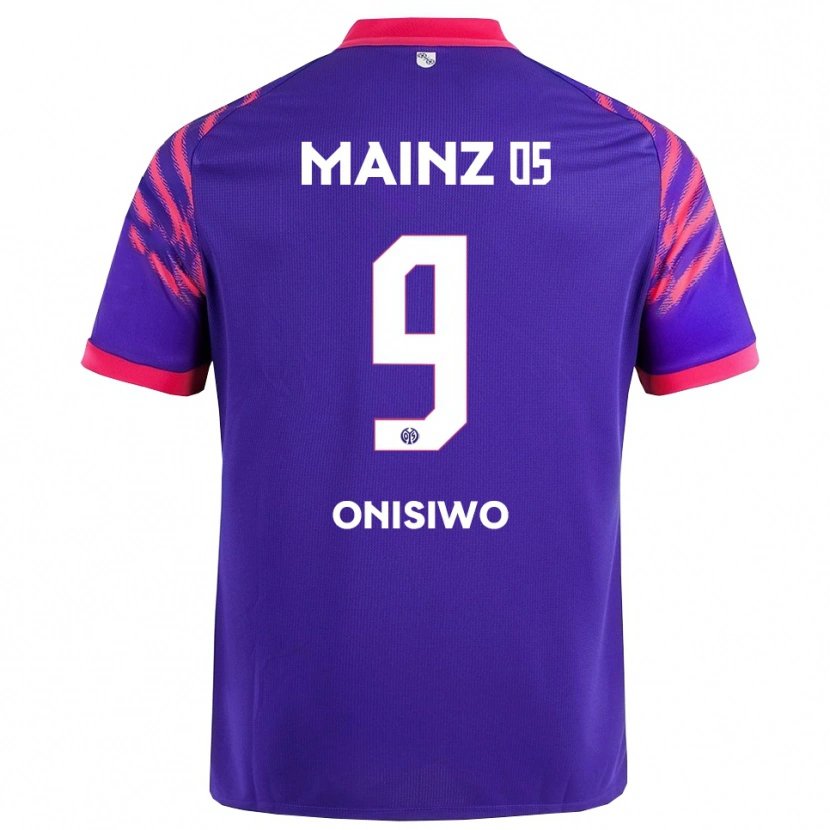 Danxen Kinderen Karim Onisiwo #9 Marineblauw Roze Uitshirt Uittenue 2025/26 T-Shirt