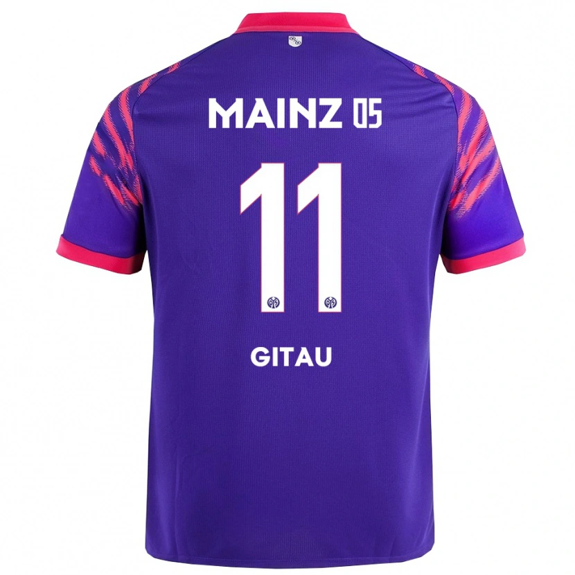 Danxen Kinderen Andre Gitau #11 Marineblauw Roze Uitshirt Uittenue 2025/26 T-Shirt