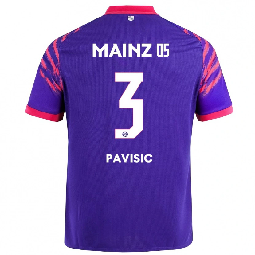 Danxen Kinderen Stjepan Pavisic #3 Marineblauw Roze Uitshirt Uittenue 2025/26 T-Shirt