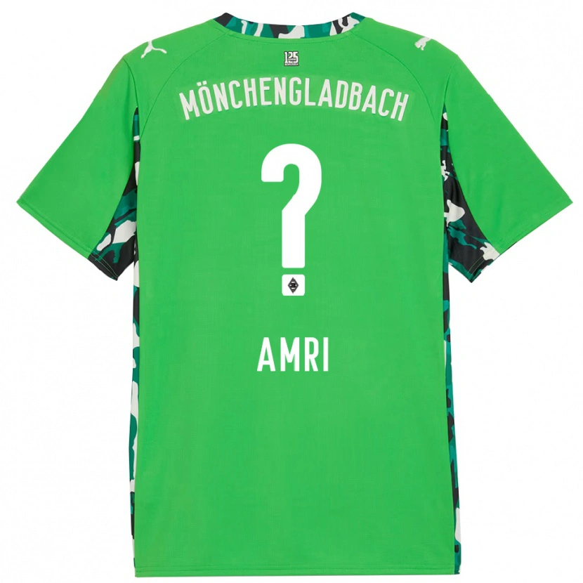 Danxen Kinderen Abdelrahman Amri #0 Groen Zwart Uitshirt Uittenue 2025/26 T-Shirt
