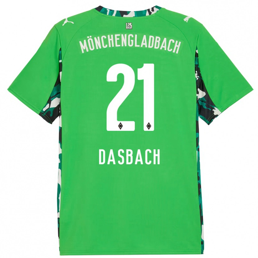 Danxen Kinderen Yannik Dasbach #21 Groen Zwart Uitshirt Uittenue 2025/26 T-Shirt