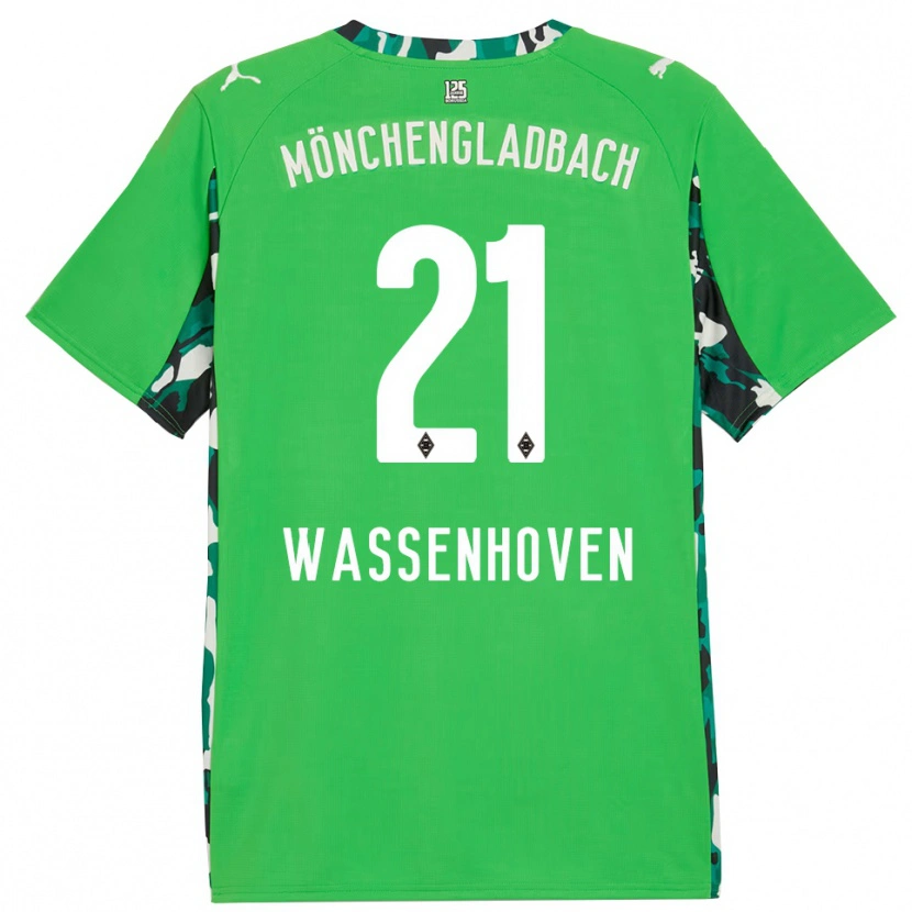 Danxen Kinderen Michelle Wassenhoven #21 Groen Zwart Uitshirt Uittenue 2025/26 T-Shirt
