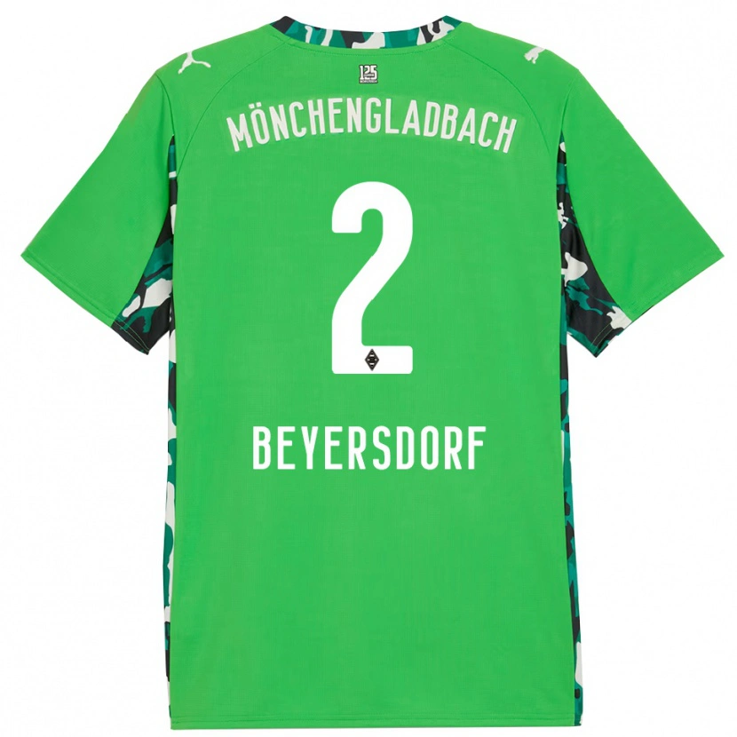 Danxen Kinderen Chris Beyersdorf #2 Groen Zwart Uitshirt Uittenue 2025/26 T-Shirt