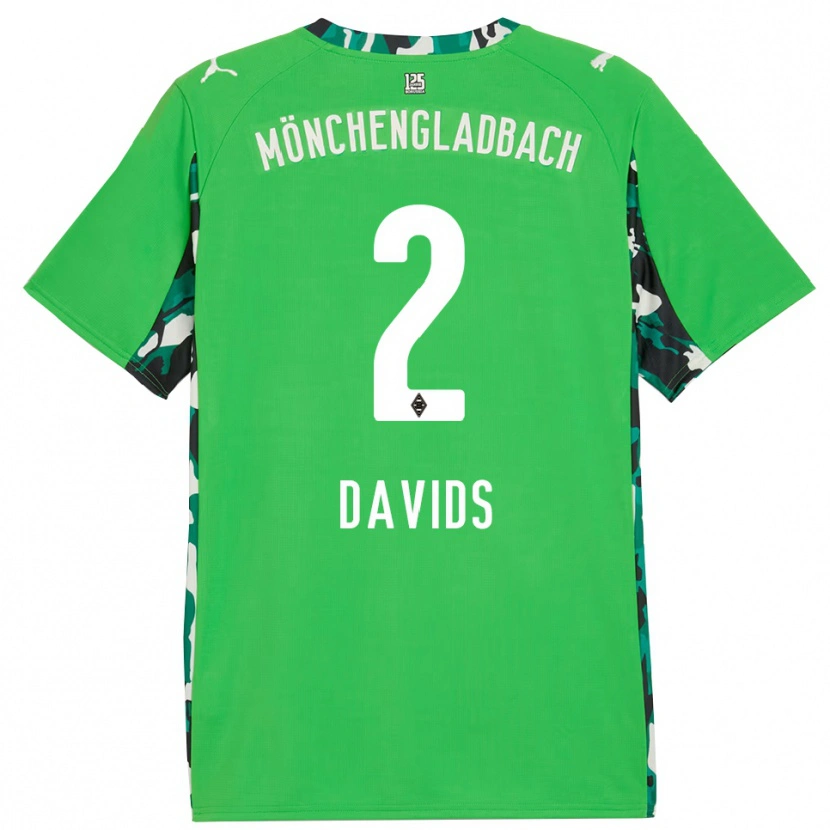 Danxen Kinderen Leander Davids #2 Groen Zwart Uitshirt Uittenue 2025/26 T-Shirt