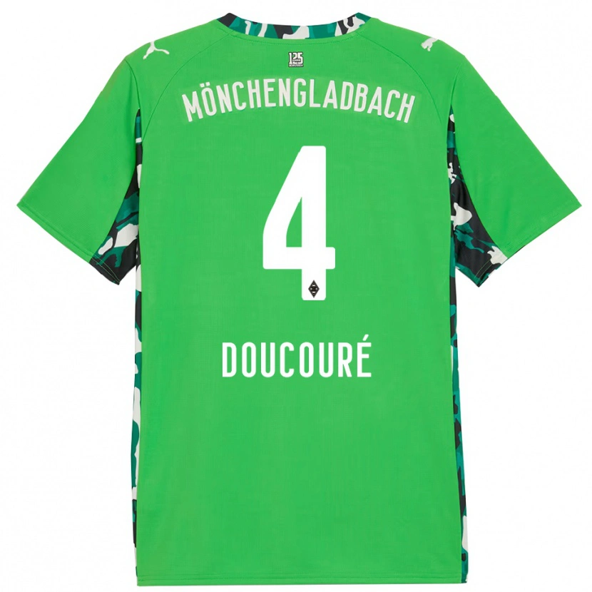 Danxen Kinderen Mamadou Doucoure #4 Groen Zwart Uitshirt Uittenue 2025/26 T-Shirt