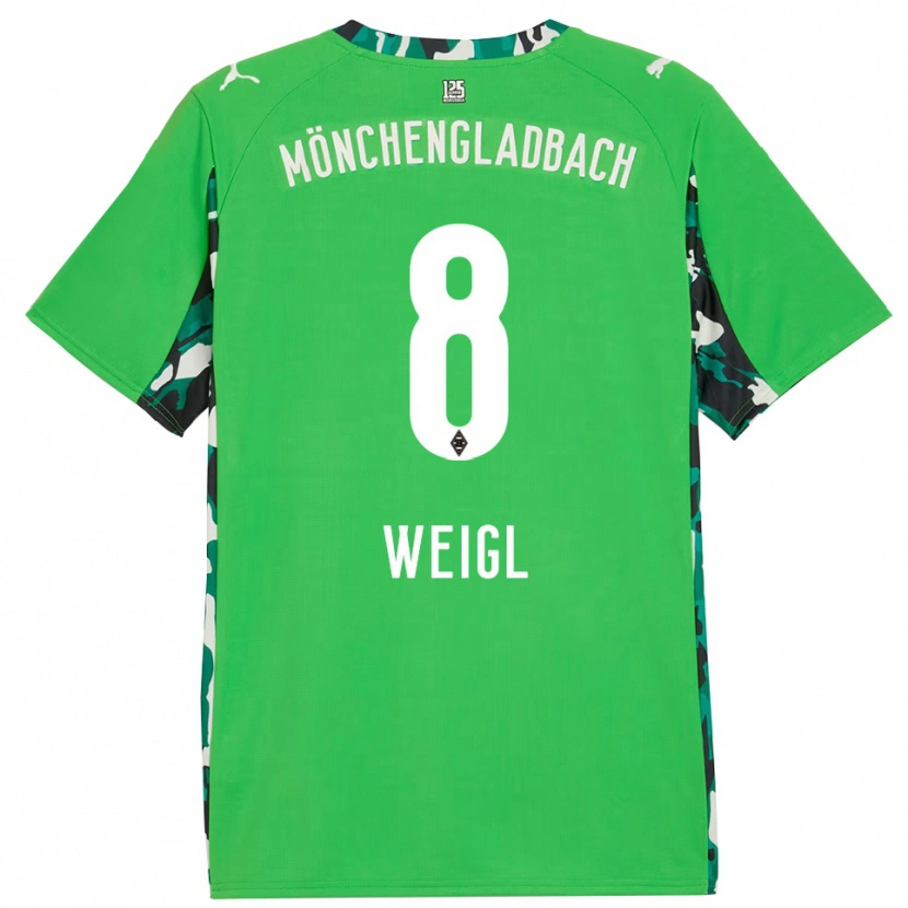 Danxen Kinderen Julian Weigl #8 Groen Zwart Uitshirt Uittenue 2025/26 T-Shirt