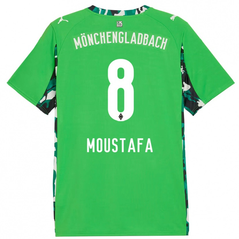 Danxen Kinderen Moustafa Ashraf Moustafa #8 Groen Zwart Uitshirt Uittenue 2025/26 T-Shirt