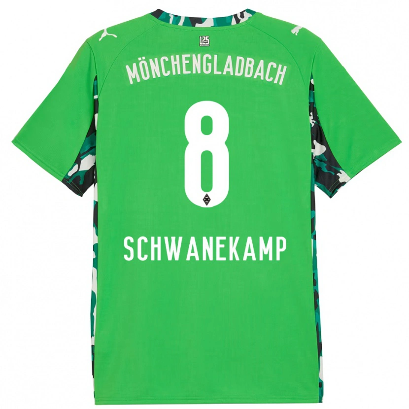 Danxen Kinderen Jana Schwanekamp #8 Groen Zwart Uitshirt Uittenue 2025/26 T-Shirt