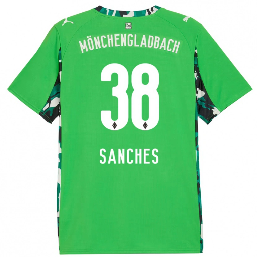 Danxen Kinderen Yvandro Borges Sanches #38 Groen Zwart Uitshirt Uittenue 2025/26 T-Shirt