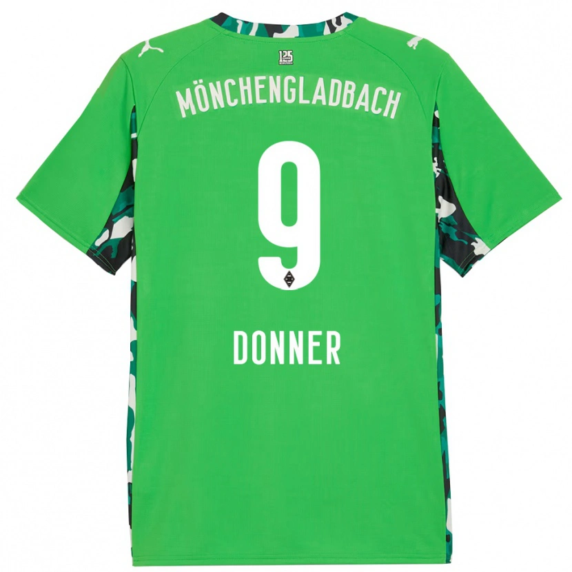 Danxen Kinderen Maximilian Donner #9 Groen Zwart Uitshirt Uittenue 2025/26 T-Shirt