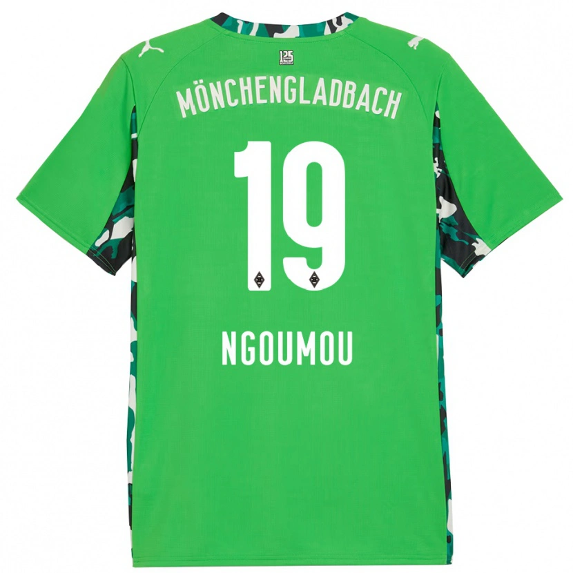 Danxen Kinderen Nathan Ngoumou #19 Groen Zwart Uitshirt Uittenue 2025/26 T-Shirt