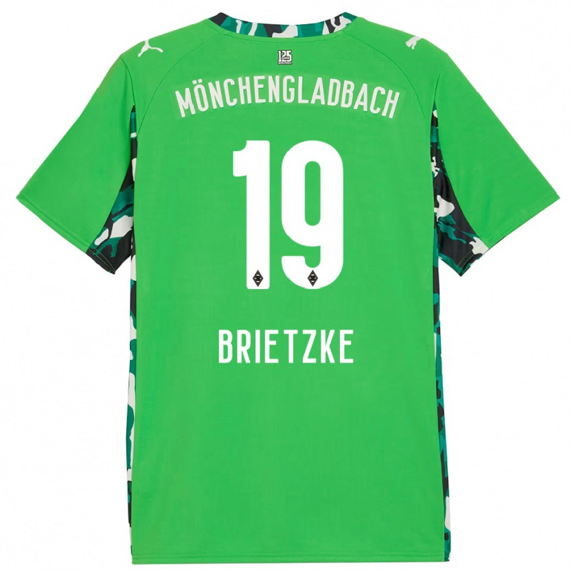 Danxen Kinderen Yvonne Brietzke #19 Groen Zwart Uitshirt Uittenue 2025/26 T-Shirt