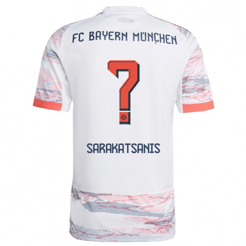 Danxen Kinderen Angelos Sarakatsanis #0 Wit Grijs Uitshirt Uittenue 2025/26 T-Shirt