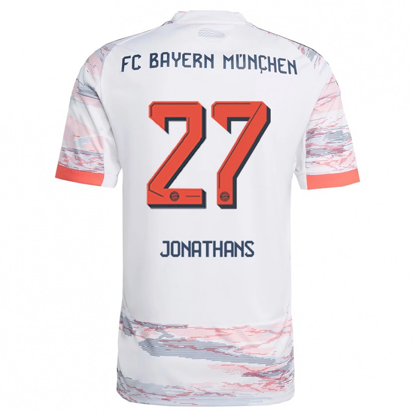 Danxen Kinderen David Jonathans #27 Wit Grijs Uitshirt Uittenue 2025/26 T-Shirt