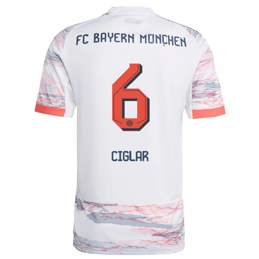 Danxen Kinderen Roko Ciglar #6 Wit Grijs Uitshirt Uittenue 2025/26 T-Shirt