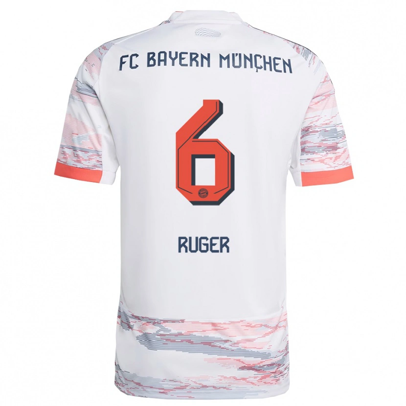 Danxen Kinderen Kurt Ruger #6 Wit Grijs Uitshirt Uittenue 2025/26 T-Shirt