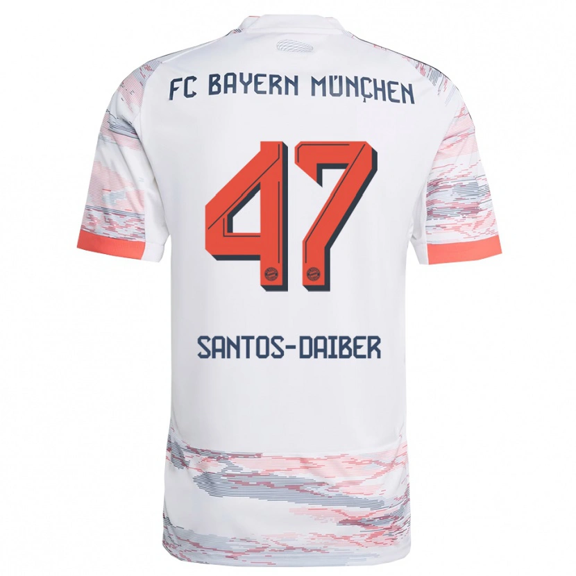 Danxen Kinderen David Santos Daiber #47 Wit Grijs Uitshirt Uittenue 2025/26 T-Shirt