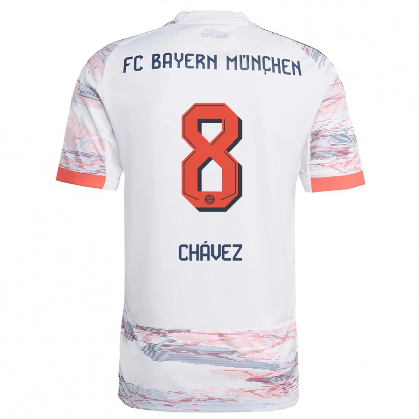 Danxen Kinderen Felipe Chávez #8 Wit Grijs Uitshirt Uittenue 2025/26 T-Shirt
