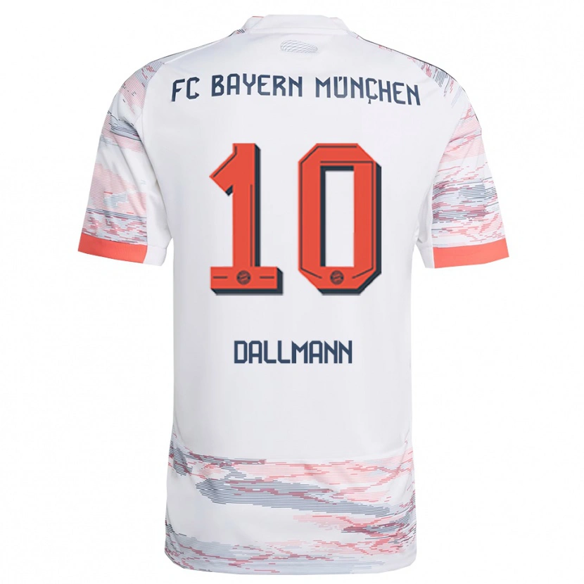 Danxen Kinderen Linda Dallmann #10 Wit Grijs Uitshirt Uittenue 2025/26 T-Shirt