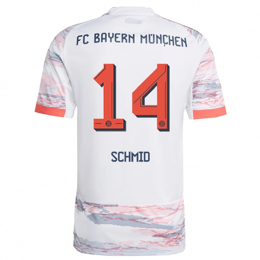 Danxen Kinderen Leopold Schmid #14 Wit Grijs Uitshirt Uittenue 2025/26 T-Shirt