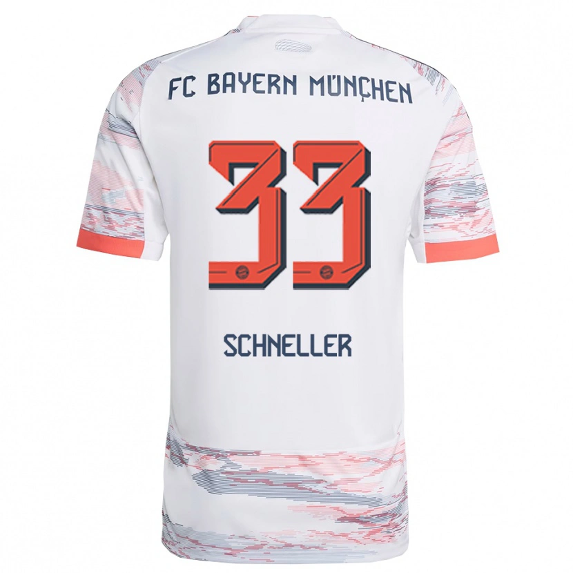 Danxen Kinderen Lukas Schneller #33 Wit Grijs Uitshirt Uittenue 2025/26 T-Shirt