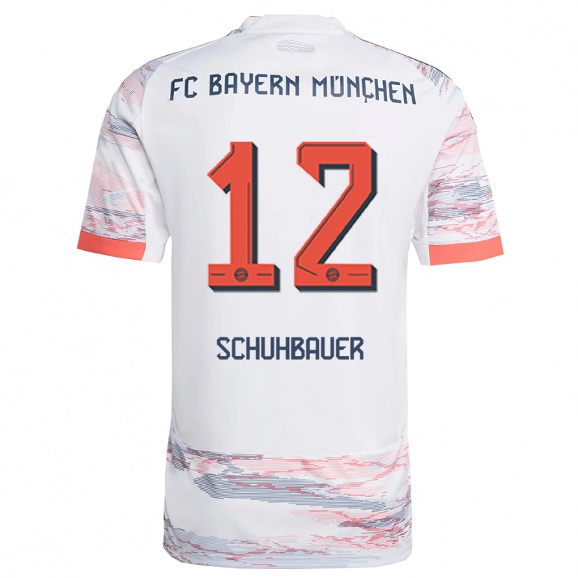 Danxen Kinderen Maximilian Schuhbauer #12 Wit Grijs Uitshirt Uittenue 2025/26 T-Shirt