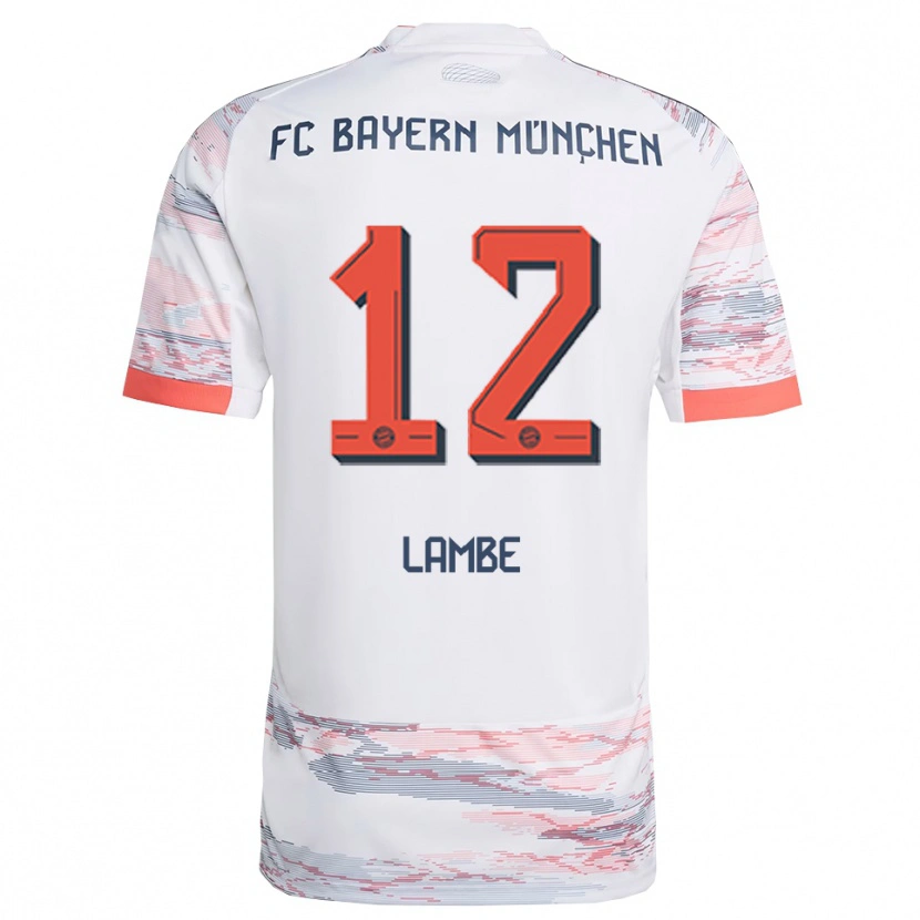 Danxen Kinderen Allen Junior Lambé #12 Wit Grijs Uitshirt Uittenue 2025/26 T-Shirt