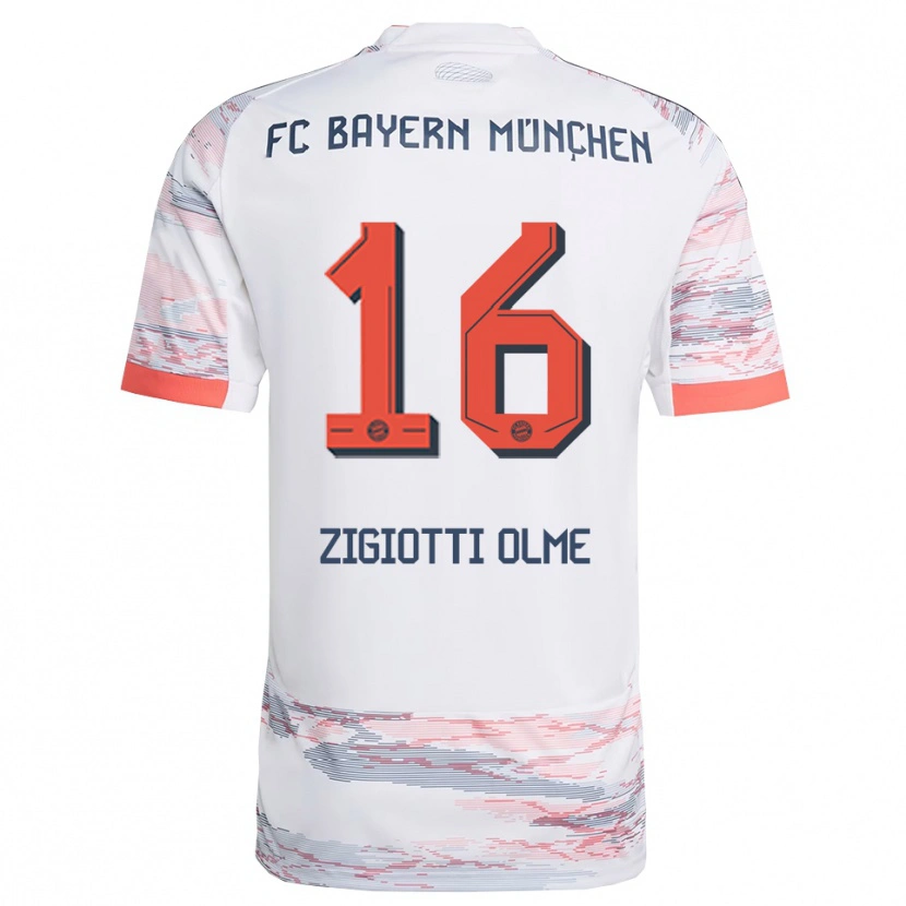 Danxen Kinderen Julia Zigiotti Olme #16 Wit Grijs Uitshirt Uittenue 2025/26 T-Shirt