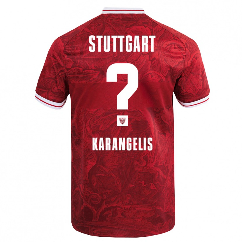 Danxen Kinderen Konstantinos Karangelis #0 Rood Zwart Uitshirt Uittenue 2025/26 T-Shirt
