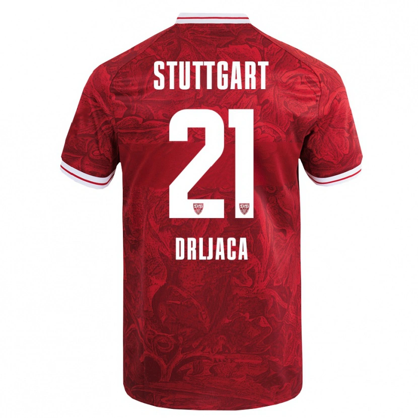 Danxen Kinderen Stefan Drljaca #21 Rood Zwart Uitshirt Uittenue 2025/26 T-Shirt