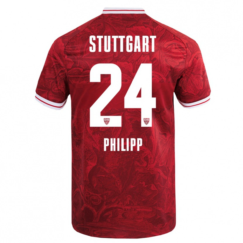 Danxen Kinderen Celine Philipp #24 Rood Zwart Uitshirt Uittenue 2025/26 T-Shirt