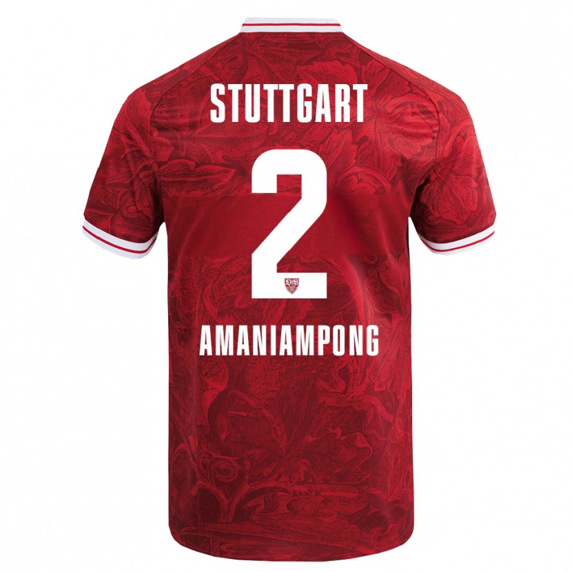 Danxen Kinderen Kaden Amaniampong #2 Rood Zwart Uitshirt Uittenue 2025/26 T-Shirt